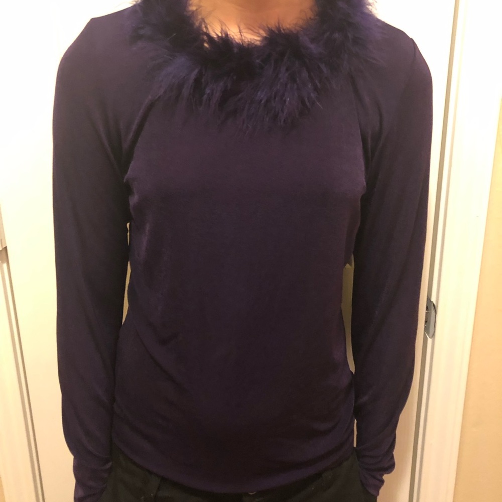 Gorgeous deep purple long sleeves blouse